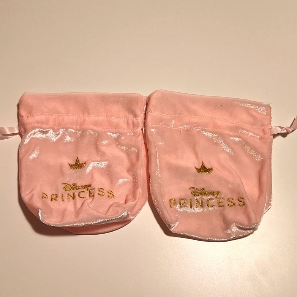 2 Disney princess pink velvet bags